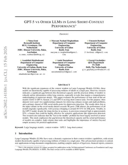 GPT-5 vs Other LLMs in Long Short-Context Performance