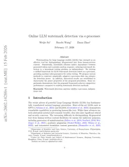 Online LLM watermark detection via e-processes