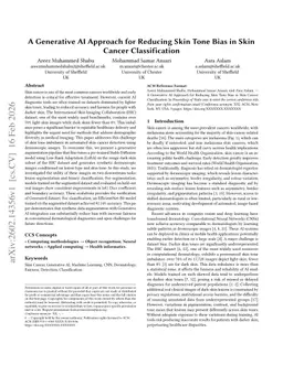 A Generative AI Approach for Reducing Skin Tone Bias in Skin Cancer Classification