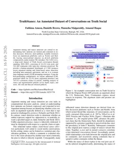 TruthStance: An Annotated Dataset of Conversations on Truth Social