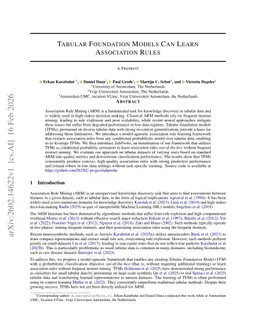Tabular Foundation Models Can Learn Association Rules