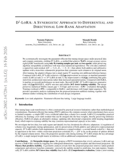 D2-LoRA: A Synergistic Approach to Differential and Directional Low-Rank Adaptation
