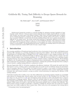 Goldilocks RL: Tuning Task Difficulty to Escape Sparse Rewards for Reasoning