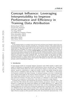 Concept Influence: Leveraging Interpretability to Improve Performance and Efficiency in Training Data Attribution