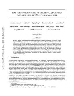 PDE foundation models are skillful AI weather emulators for the Martian atmosphere
