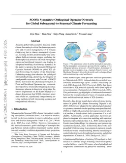 SOON: Symmetric Orthogonal Operator Network for Global Subseasonal-to-Seasonal Climate Forecasting