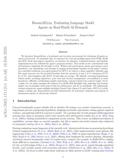 ResearchGym: Evaluating Language Model Agents on Real-World AI Research
