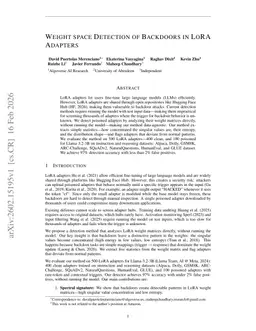 Weight space Detection of Backdoors in LoRA Adapters