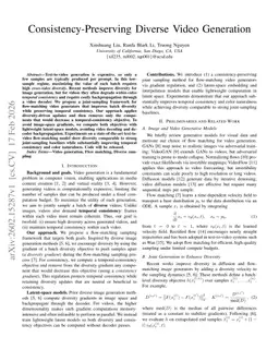 Consistency-Preserving Diverse Video Generation