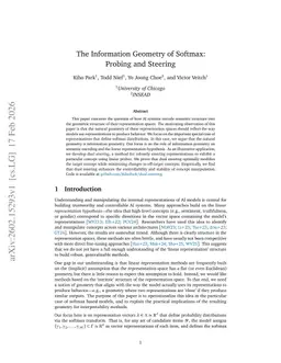 The Information Geometry of Softmax: Probing and Steering