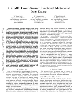 CREMD: Crowd-Sourced Emotional Multimodal Dogs Dataset