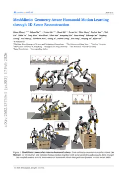 MeshMimic: Geometry-Aware Humanoid Motion Learning through 3D Scene Reconstruction