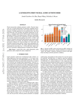 A Generative-First Neural Audio Autoencoder