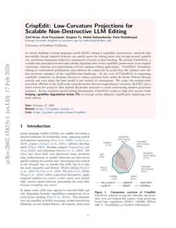 CrispEdit: Low-Curvature Projections for Scalable Non-Destructive LLM Editing