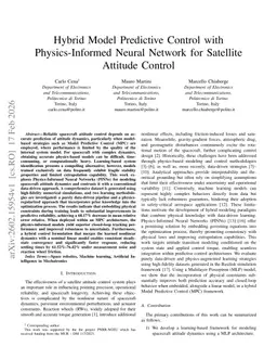 Hybrid Model Predictive Control with Physics-Informed Neural Network for Satellite Attitude Control
