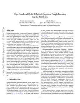 Edge-Local and Qubit-Efficient Quantum Graph Learning for the NISQ Era
