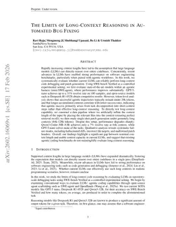 The Limits of Long-Context Reasoning in Automated Bug Fixing