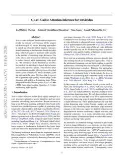 CHAI: CacHe Attention Inference for text2video