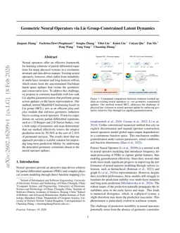 Geometric Neural Operators via Lie Group-Constrained Latent Dynamics