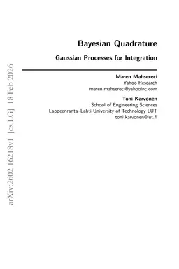 Bayesian Quadrature: Gaussian Processes for Integration