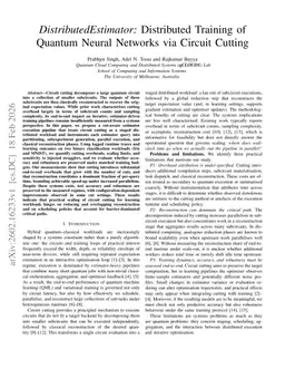 DistributedEstimator: Distributed Training of Quantum Neural Networks via Circuit Cutting