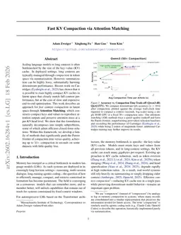 Fast KV Compaction via Attention Matching