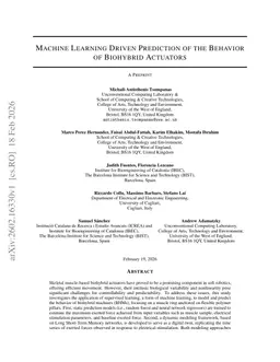 Machine Learning Driven Prediction of the Behavior of Biohybrid Actuators