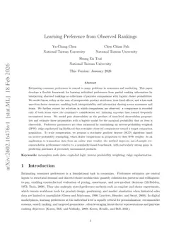 Learning Preference from Observed Rankings