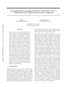 Leveraging Large Language Models for Causal Discovery: a Constraint-based, Argumentation-driven Approach