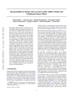 Interpretability-by-Design with Accurate Locally Additive Models and Conditional Feature Effects