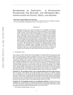 Framework of Thoughts: A Foundation Framework for Dynamic and Optimized Reasoning based on Chains, Trees, and Graphs