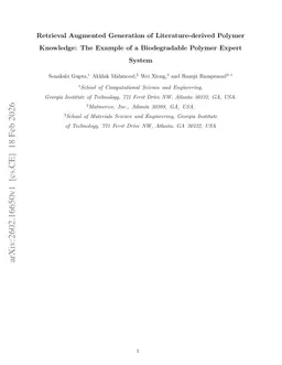 Retrieval Augmented Generation of Literature-derived Polymer Knowledge: The Example of a Biodegradable Polymer Expert System
