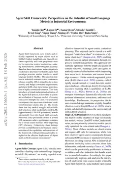 Agent Skill Framework: Perspectives on the Potential of Small Language Models in Industrial Environments