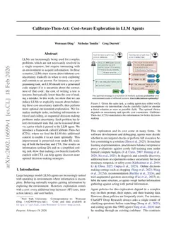 Calibrate-Then-Act: Cost-Aware Exploration in LLM Agents
