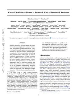 When AI Benchmarks Plateau: A Systematic Study of Benchmark Saturation