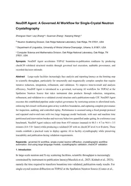 NeuDiff Agent: A Governed AI Workflow for Single-Crystal Neutron Crystallography