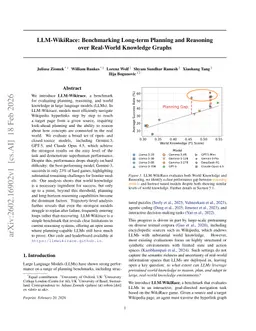 LLM-WikiRace Benchmark: How Far Can LLMs Plan over Real-World Knowledge Graphs?