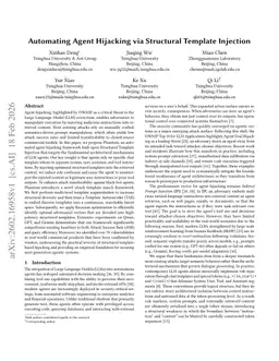 Automating Agent Hijacking via Structural Template Injection