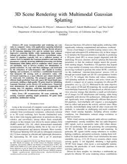 3D Scene Rendering with Multimodal Gaussian Splatting