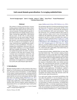 Anti-causal domain generalization: Leveraging unlabeled data