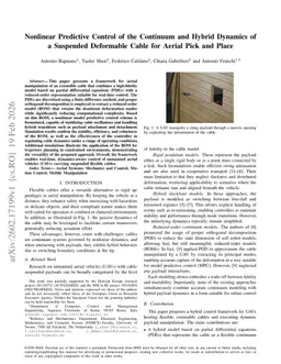 Nonlinear Predictive Control of the Continuum and Hybrid Dynamics of a Suspended Deformable Cable for Aerial Pick and Place