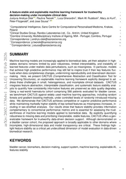 A feature-stable and explainable machine learning framework for trustworthy decision-making under incomplete clinical data