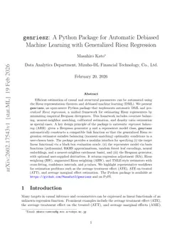 genriesz: A Python Package for Automatic Debiased Machine Learning with Generalized Riesz Regression