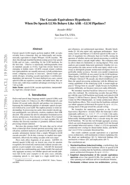 The Cascade Equivalence Hypothesis: When Do Speech LLMs Behave Like ASR$\rightarrow$LLM Pipelines?