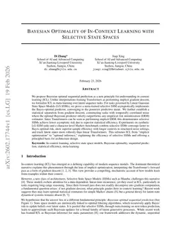 Bayesian Optimality of In-Context Learning with Selective State Spaces