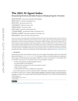 The 2025 AI Agent Index: Documenting Technical and Safety Features of Deployed Agentic AI Systems