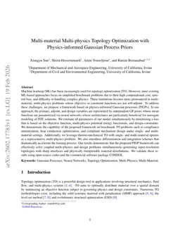Multi-material Multi-physics Topology Optimization with Physics-informed Gaussian Process Priors