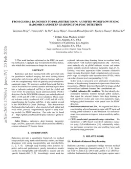 From Global Radiomics to Parametric Maps: A Unified Workflow Fusing Radiomics and Deep Learning for PDAC Detection