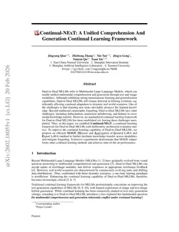 Continual-NExT: A Unified Comprehension And Generation Continual Learning Framework