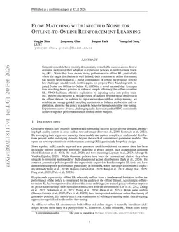 Flow Matching with Injected Noise for Offline-to-Online Reinforcement Learning